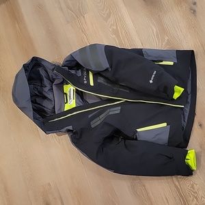 Spyder GoreTex Monterosa Ski Jacket size 12.  Black, grey, green